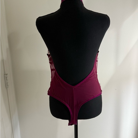 Dreamgirl Deep Purple Embroidered Lace Halter NWOT - Picture 2 of 4